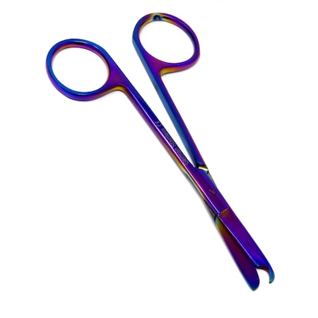 A2Z Scilab Stitch Suture Scissors 4.5 One Hook Blade Stainless Steel, Multi Titanium Color A2Z-ZR868
